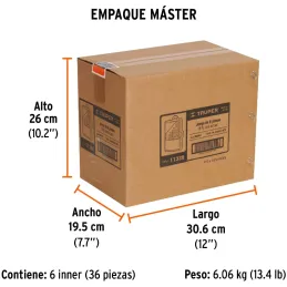 Juego de Brocas para Madera 8 Piezas Truper 11338 Truper-Juego de Brocas para Madera 8 Piezas Truper 11338 Punta centradora para