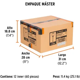 Brocas SDS Plus 5/8" x8" Concreto Truper 11284 Truper-Brocas SDS Plus 5/8" x8" Concreto Truper 11284 Para perforaciones en concr