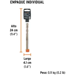 Brocas SDS Plus 9/16" x6" Concreto Truper 11273 Truper-Brocas SDS Plus 9/16" x6" Concreto Truper 11273 Para perforaciones en con