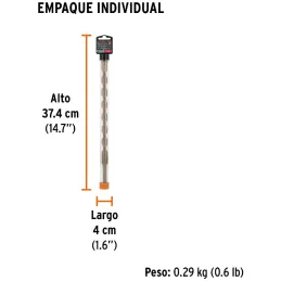 Brocas SDS Plus 3/4" x12" Concreto Truper 11287 Truper-Brocas SDS Plus 3/4" x12" Concreto Truper 11287 Para perforaciones en con