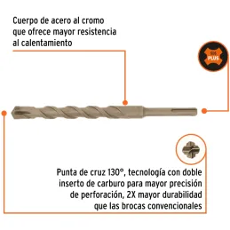 Brocas SDS Plus 3/4" x8" Concreto Truper 11286 Truper-Brocas SDS Plus 3/4" x8" Concreto Truper 11286 Para perforaciones en concr