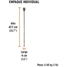 Brocas SDS Plus 5/8" x24" Concreto Truper 11276 Truper-Brocas SDS Plus 5/8" x24" Concreto Truper 11276 Para perforaciones en con