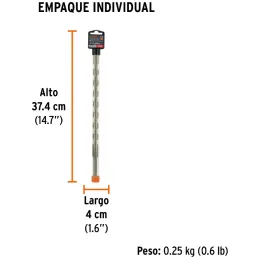 Brocas SDS Plus 5/8" x12" Concreto Truper 11285 Truper-Brocas SDS Plus 5/8" x12" Concreto Truper 11285 Para perforaciones en con