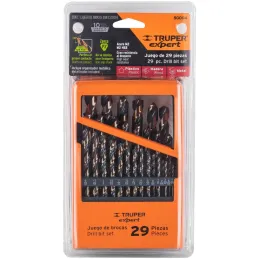 Juego de Brocas para metal 29 Piezas de Alta Velocidad Turbo Steel, DESP-BAV-29C 50004 Truper Truper-Juego de Brocas para metal 
