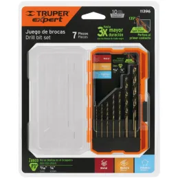 Juego de Brocas para metal 7 Piezas de Alta Velocidad Turbo Steel, JBAV-10 11396 Truper Truper-Juego de Brocas para metal 7 Piez
