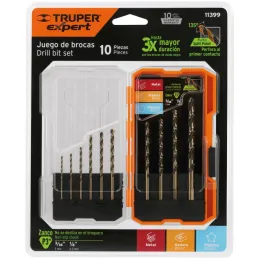 Juego de Brocas para metal 10 Piezas de Alta Velocidad Turbo Steel, JBAV-10 11399 Truper Truper-Juego de Brocas para metal 10 Pi