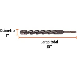 Brocas SDS Plus 1" x10" Concreto Truper 11289 Truper-Brocas SDS Plus 1" x10" Concreto Truper 11289 Para perforaciones en concret