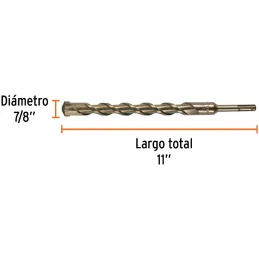 Brocas SDS Plus 7/8" x11" Concreto Truper 11288 Truper-Brocas SDS Plus 7/8" x11" Concreto Truper 11288 Para perforaciones en con