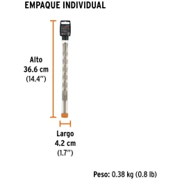 Brocas SDS Plus 7/8" x11" Concreto Truper 11288 Truper-Brocas SDS Plus 7/8" x11" Concreto Truper 11288 Para perforaciones en con