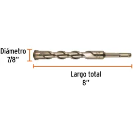 Brocas SDS Plus 7/8" x8" Concreto Truper 11268 Truper-Brocas SDS Plus 7/8" x8" Concreto Truper 11268 Para perforaciones en concr