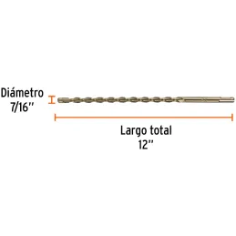 Brocas SDS Plus 7/16" x12" Concreto Truper 11271 Truper-Brocas SDS Plus 7/16" x12" Concreto Truper 11271 Para perforaciones en c