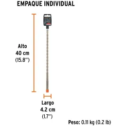Brocas SDS Plus 3/8" x12" Concreto Truper 11275 Truper-Brocas SDS Plus 3/8" x12" Concreto Truper 11275 Para perforaciones en con