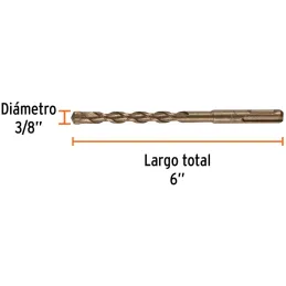 Brocas SDS Plus 3/8" x6" Concreto Truper 11272 Truper-Brocas SDS Plus 3/8" x6" Concreto Truper 11272 Para perforaciones en concr