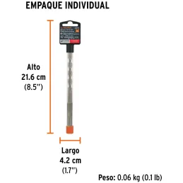 Brocas SDS Plus 3/8" x6" Concreto Truper 11272 Truper-Brocas SDS Plus 3/8" x6" Concreto Truper 11272 Para perforaciones en concr