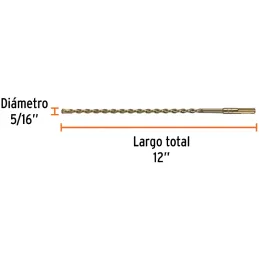 Brocas SDS Plus 5/16" x12" Concreto Truper 11270 Truper-Brocas SDS Plus 5/16" x12" Concreto Truper 11270 Para perforaciones en c