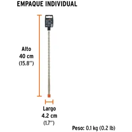 Brocas SDS Plus 5/16" x12" Concreto Truper 11270 Truper-Brocas SDS Plus 5/16" x12" Concreto Truper 11270 Para perforaciones en c