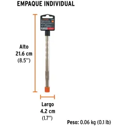 Brocas SDS Plus 5/16" x6" Concreto Truper 11269 Truper-Brocas SDS Plus 5/16" x6" Concreto Truper 11269 Para perforaciones en con