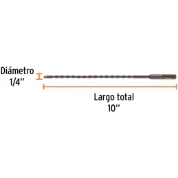 Brocas SDS Plus 1/4" x10" Concreto Truper 11266 Truper-Brocas SDS Plus 1/4" x10" Concreto Truper 11266 Para perforaciones en con