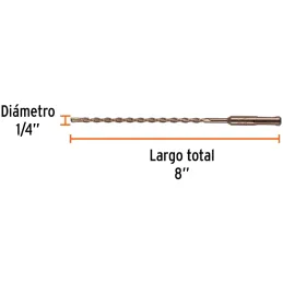 Brocas SDS Plus 1/4" x8" Concreto Truper 11265 Truper-Brocas SDS Plus 1/4" x8" Concreto Truper 11265 Para perforaciones en concr