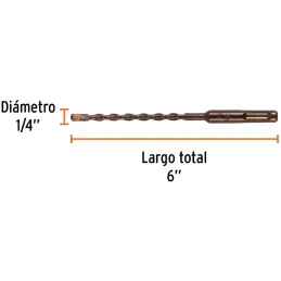 Brocas SDS Plus 1/4" x6" Concreto Truper 11264 Truper-Brocas SDS Plus 1/4" x6" Concreto Truper 11264 Para perforaciones en concr