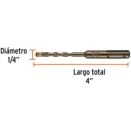 Brocas SDS Plus 1/4" x4" Concreto Truper 11263 Truper-Brocas SDS Plus 1/4" x4" Concreto Truper 11263 Para perforaciones en concr
