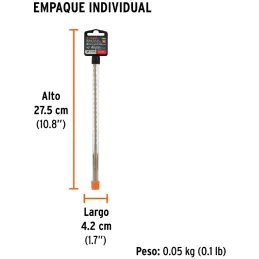 Brocas SDS Plus 3/16" x8" Concreto Truper 11261 Truper-Brocas SDS Plus 3/16" x8" Concreto Truper 11261 Para perforaciones en con