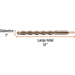 Brocas Concreto 1" x12" ZP3-1/2 Truper 11257 Truper-Brocas Concreto 1" x12" ZP3-1/2 Truper 11257 Cuerpo de acero al cromo que of