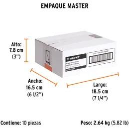 Brocas Concreto 7/8" x6" ZP3-1/2 Truper 11248 Truper-Brocas Concreto 7/8" x6" ZP3-1/2 Truper 11248 Cuerpo de acero al cromo que 