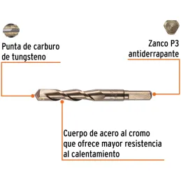Brocas Concreto 3/4" x6" ZP3-1/2 Truper 11242 Truper-Brocas Concreto 3/4" x6" ZP3-1/2 Truper 11242 Cuerpo de acero al cromo que 