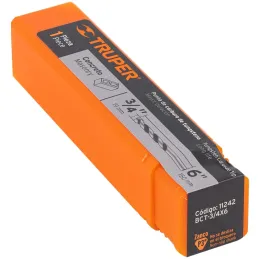 Brocas Concreto 3/4" x6" ZP3-1/2 Truper 11242 Truper-Brocas Concreto 3/4" x6" ZP3-1/2 Truper 11242 Cuerpo de acero al cromo que 