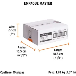 Brocas Concreto 3/4" x6" ZP3-1/2 Truper 11242 Truper-Brocas Concreto 3/4" x6" ZP3-1/2 Truper 11242 Cuerpo de acero al cromo que 