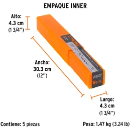 Brocas Concreto 5/8" x12" ZP3 Truper 11239 Truper-Brocas Concreto 5/8" x12" ZP3 Truper 11239 Cuerpo de acero al cromo que ofrece