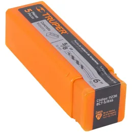 Brocas Concreto 5/8" x6" ZP3-3/8 Truper 11236 Truper-Brocas Concreto 5/8" x6" ZP3-3/8 Truper 11236 Cuerpo de acero al cromo que 