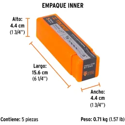 Brocas Concreto 5/8" x6" ZP3-3/8 Truper 11236 Truper-Brocas Concreto 5/8" x6" ZP3-3/8 Truper 11236 Cuerpo de acero al cromo que 