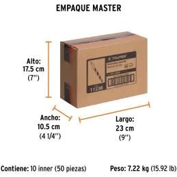 Brocas Concreto 5/8" x6" ZP3-3/8 Truper 11236 Truper-Brocas Concreto 5/8" x6" ZP3-3/8 Truper 11236 Cuerpo de acero al cromo que 