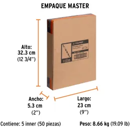 Brocas Concreto 1/2" x12" ZP3-13/32 Truper 11233 Truper-Brocas Concreto 1/2" x12" ZP3-13/32 Truper 11233 Cuerpo de acero al crom