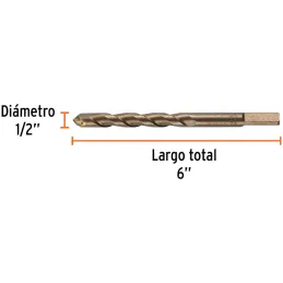 Brocas Concreto 1/2" x6" ZP3-13/32 Truper 11230 Truper-Brocas Concreto 1/2" x6" ZP3-13/32 Truper 11230 Cuerpo de acero al cromo 