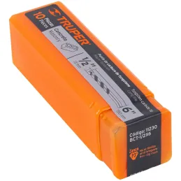 Brocas Concreto 1/2" x6" ZP3-13/32 Truper 11230 Truper-Brocas Concreto 1/2" x6" ZP3-13/32 Truper 11230 Cuerpo de acero al cromo 