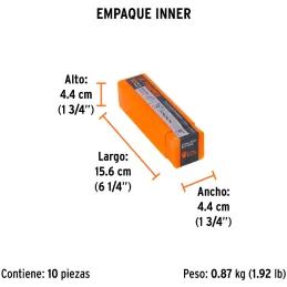 Brocas Concreto 1/2" x6" ZP3-13/32 Truper 11230 Truper-Brocas Concreto 1/2" x6" ZP3-13/32 Truper 11230 Cuerpo de acero al cromo 