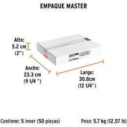 Brocas Concreto 3/8" x12" ZP3-11/32 Truper 11227 Truper-Brocas Concreto 3/8" x12" ZP3-11/32 Truper 11227 Cuerpo de acero al crom