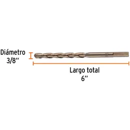 Brocas Concreto 3/8" x6" ZP3-11/32 Truper 11224 Truper-Brocas Concreto 3/8" x6" ZP3-11/32 Truper 11224 Cuerpo de acero al cromo 