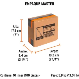 Brocas Concreto 3/8" x6" ZP3-11/32 Truper 11224 Truper-Brocas Concreto 3/8" x6" ZP3-11/32 Truper 11224 Cuerpo de acero al cromo 
