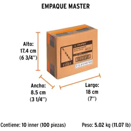 Brocas Concreto 3/8" x5" ZP3 Truper 11221 Truper-Brocas Concreto 3/8" x5" ZP3 Truper 11221 Cuerpo de acero al cromo que ofrece m