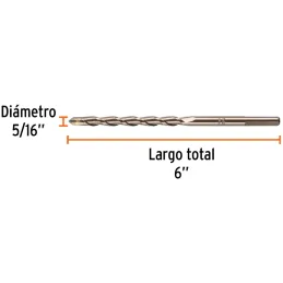 Brocas Concreto 5/16" x6" ZP3 Truper 11215 Truper-Brocas Concreto 5/16" x6" ZP3 Truper 11215 Cuerpo de acero al cromo que ofrece