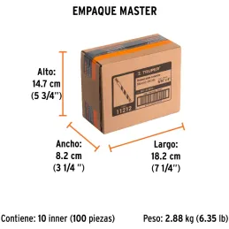 Brocas Concreto 5/16" x4" ZP3 Truper 11212 Truper-Brocas Concreto 5/16" x4" ZP3 Truper 11212 Cuerpo de acero al cromo que ofrece