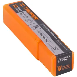 Brocas Concreto 1/4" x6" ZP3 Truper 11206 Truper-Brocas Concreto 1/4" x6" ZP3 Truper 11206 Cuerpo de acero al cromo que ofrece m