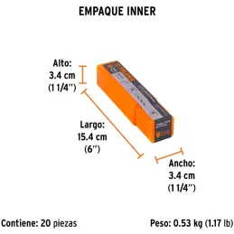 Brocas Concreto 1/4" x6" ZP3 Truper 11206 Truper-Brocas Concreto 1/4" x6" ZP3 Truper 11206 Cuerpo de acero al cromo que ofrece m