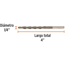 Brocas Concreto 1/4" x4" ZP3 Truper 11203 Truper-Brocas Concreto 1/4" x4" ZP3 Truper 11203 Cuerpo de acero al cromo que ofrece m