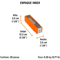 Brocas Concreto 1/4" x4" ZP3 Truper 11203 Truper-Brocas Concreto 1/4" x4" ZP3 Truper 11203 Cuerpo de acero al cromo que ofrece m