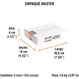 Brocas Concreto 1/4" x4" ZP3 Truper 11203 Truper-Brocas Concreto 1/4" x4" ZP3 Truper 11203 Cuerpo de acero al cromo que ofrece m